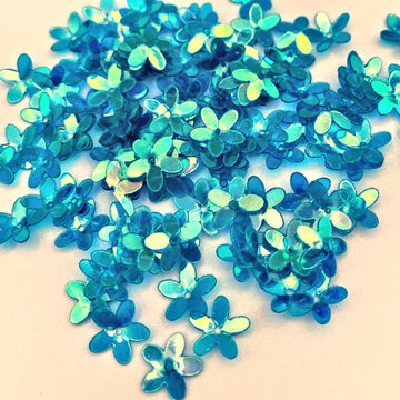 10mm Cupped Flower Crystal Iris Cabana Blue 50 Grams