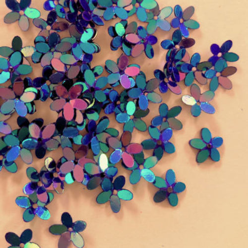 10mm Cupped Flower Crystal Metallic Grape Beyond 50 Grams