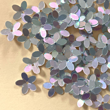 10mm Cupped Flower Crystal Metallic Quicksilver