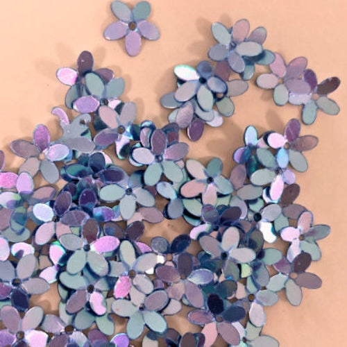 10mm Cupped Flower Crystal Metallic Ice Queen 50 Grams