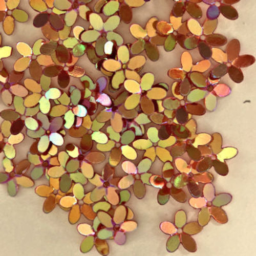 10mm Cupped Flower Crystal Metallic Gilded 50 Grams