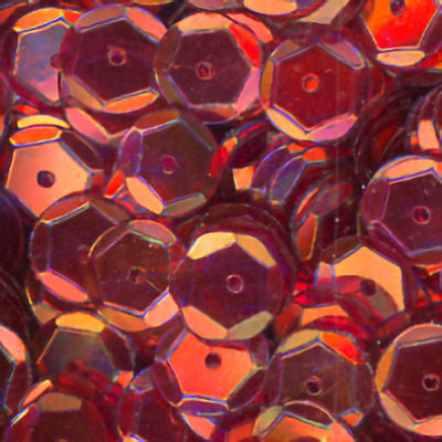8mm Slightly Cupped Crystal Iris Cranberry