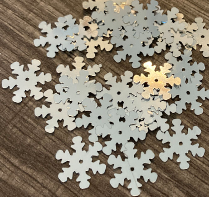 10mm Snowflake Metallic Silver