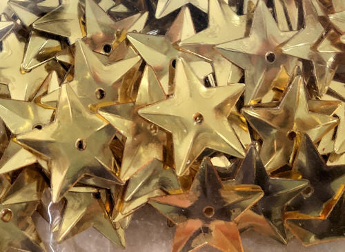 15mm Stars New Metallic Gold