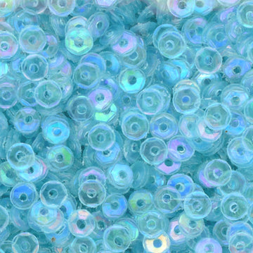 3mm SLIGHTLY Cupped Iridescent Lt Ocean Blue Green