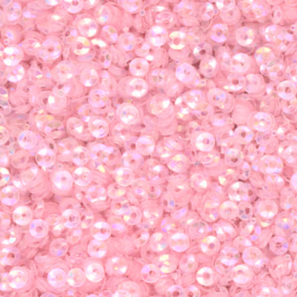 3mm Fully Cupped Iridescent Medium Pink 50 Grams