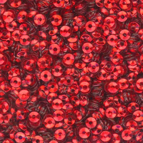 3mm Fully Cupped Metallic Red 50 Grams