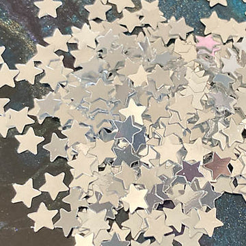 NO HOLE 5mm Star Metallic Silver 50 grams