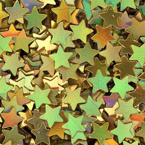 NO HOLE 5mm Star Progressive Hologram Gold