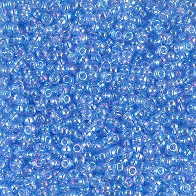 11/0 Miyuki Transparent Lt. Sapphire AB 24-gram tube