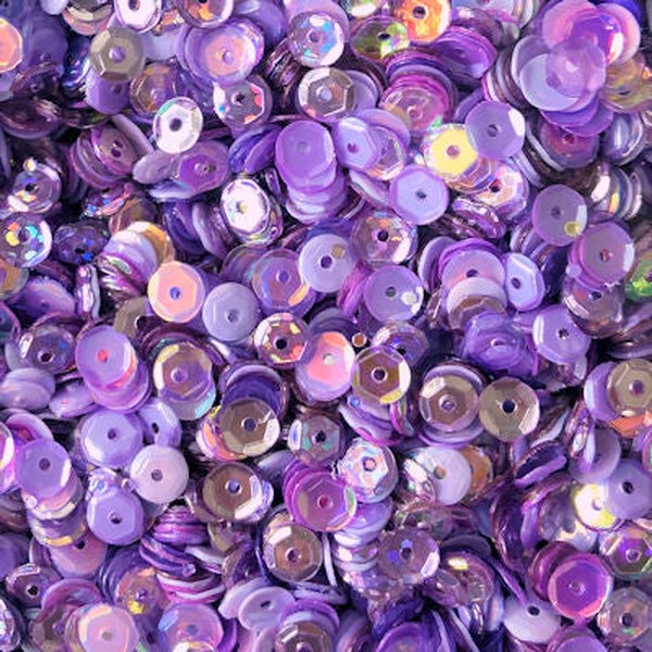 5mm Slightly Cupped Lavender Fields Sequin blend 100 grams