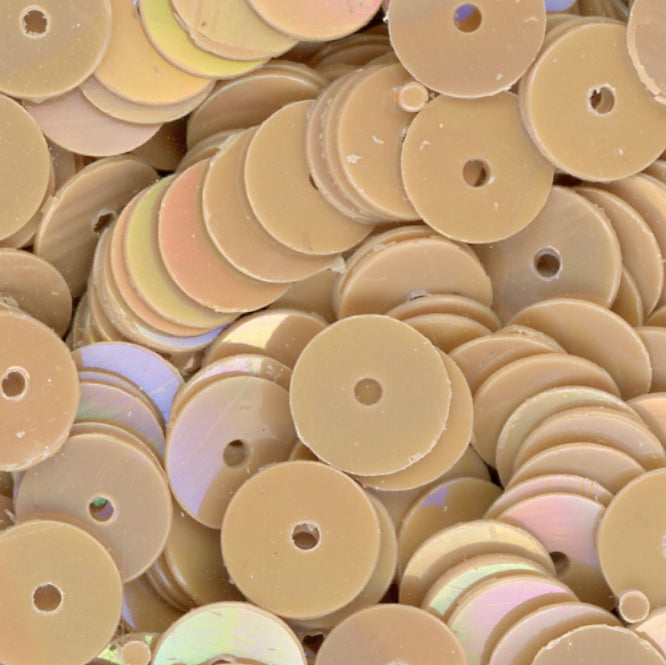 6mm Flat Opaque Iridescent Beige