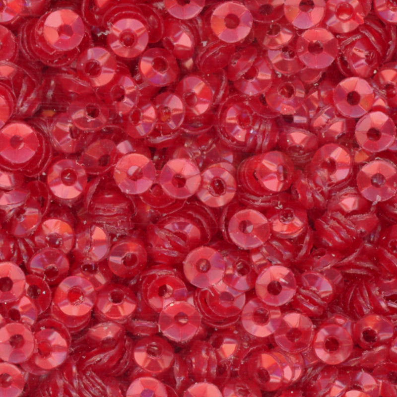 3mm Fully Cupped Satin Red 50 grams