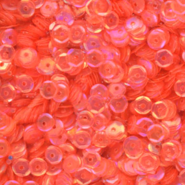 5mm Slightly Cupped Iridescent Orange 50 Grams