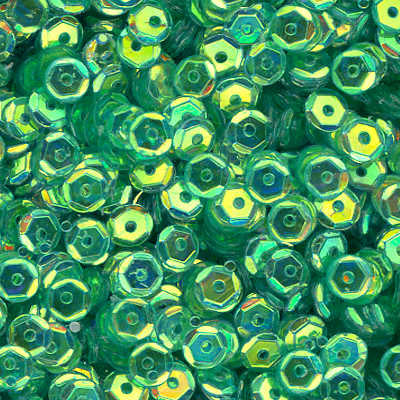 5mm Slightly Cupped Crystal Iris Tidal Teal 50 Grams