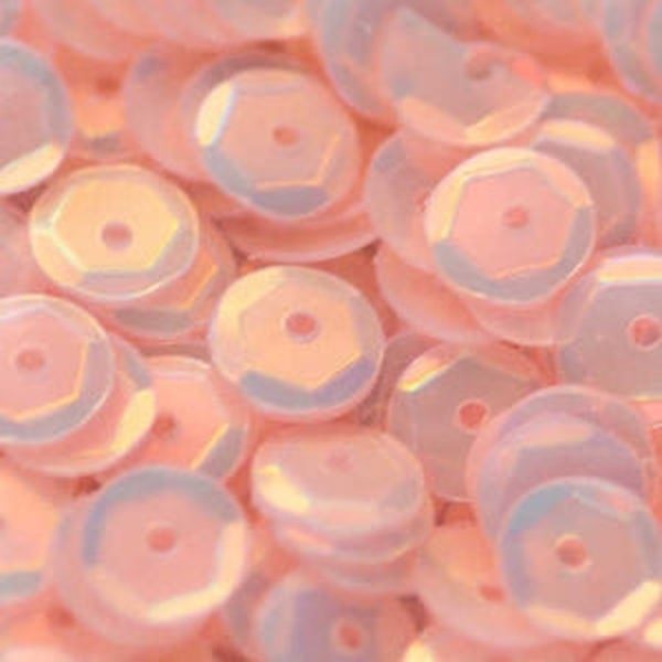 6mm Slightly Cupped Opalescent Peony 50 Grams