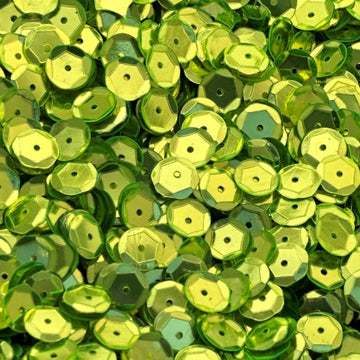6mm Slightly Cupped Metallic Lime