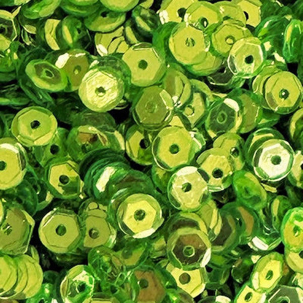 5mm Slightly Cupped Metallic Lime