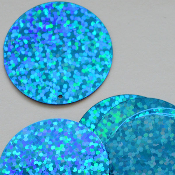 30mm Paillette Hologram Capri Blue 100 grams
