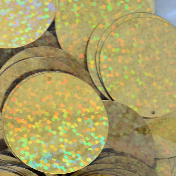 30mm Paillette Hologram Gold 100 grams