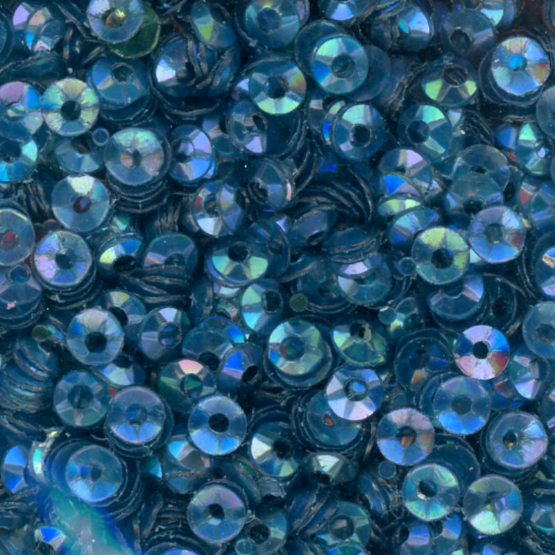 3mm Fully Cupped Iridescent Wild Peacock 50 Grams