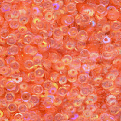 4mm Slightly Cupped Iridescent Peach 50 Grams