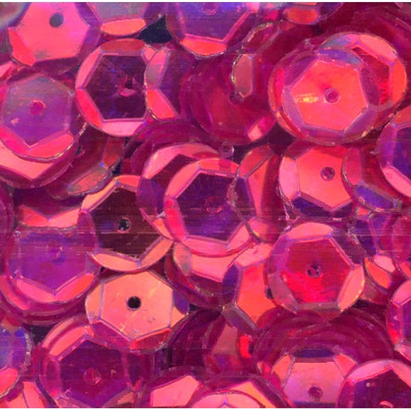 10mm Slightly Cupped Crystal Iris Fandango Pink 50 Grams