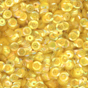 5mm Slightly Cupped Iridescent Lemon Yellow 50 Grams