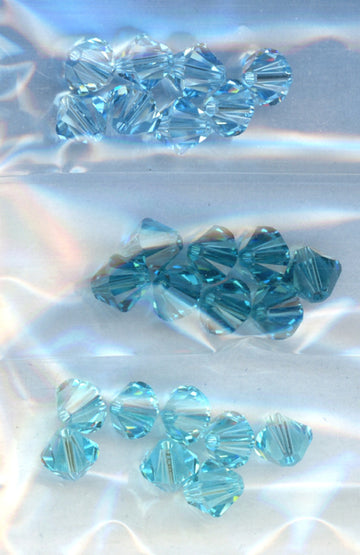 Swarovski 6mm Bicone Aquas Mix Version 2