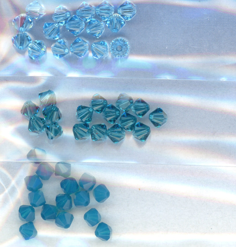 Swarovski 4mm Bicone Aquas Mix