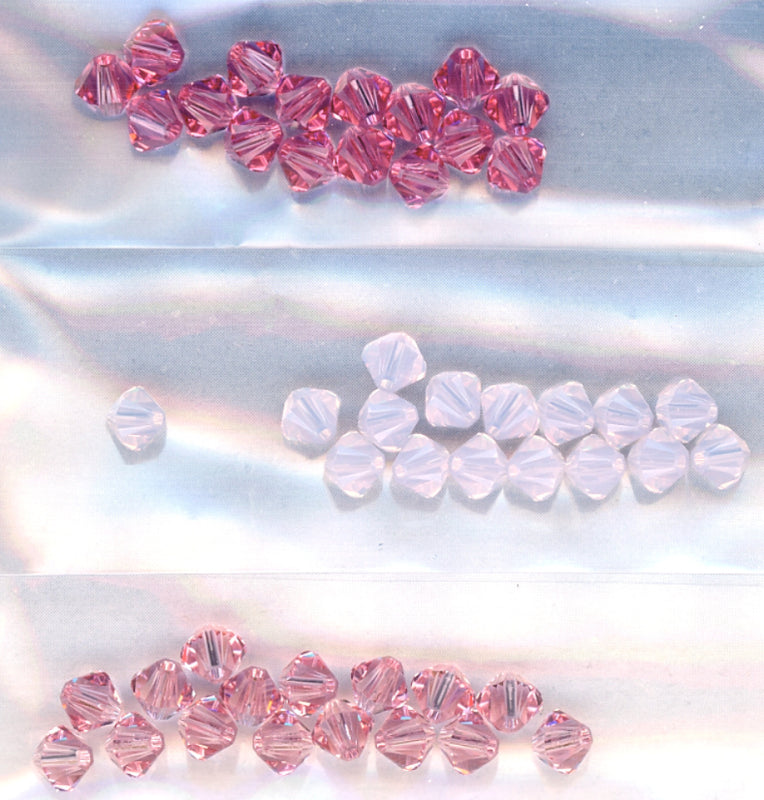 Swarovski 4mm Bicone Pinks Mix