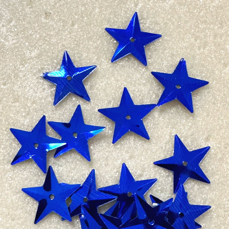 15mm Stars Metallic Cobalt Blue