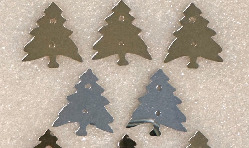 Christmas Trees Metallic Silver