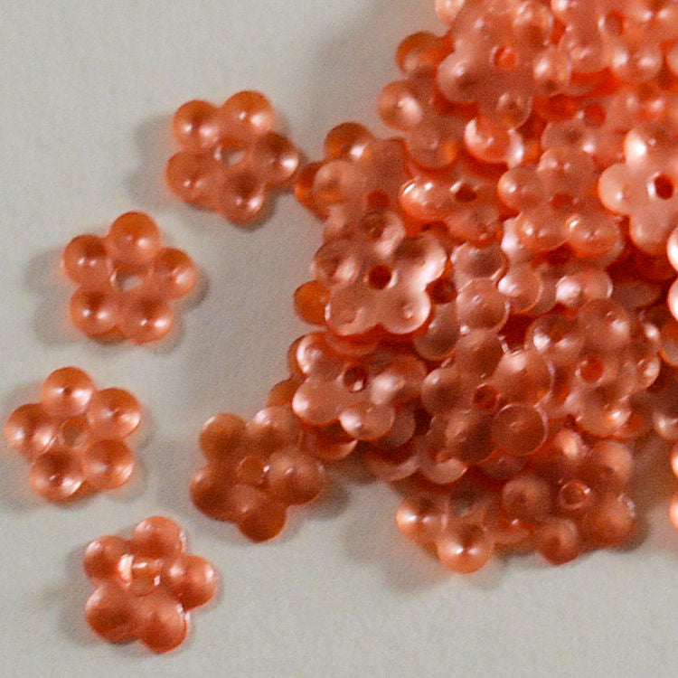 5mm Satin Flower Light Burnt Orange 100 grams