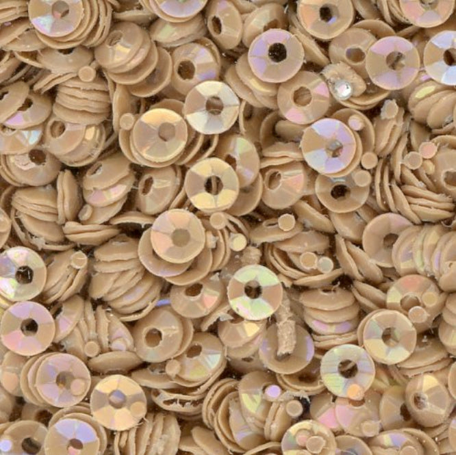 3mm Fully Cupped Opaque Iridescent Beige
