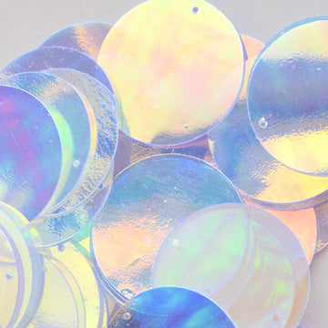 30mm Paillette Crystal Iris Clear Aurora Borealis 50 Grams