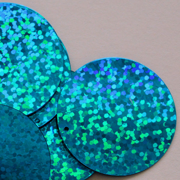 30mm Paillette Hologram Turquoise 100 grams