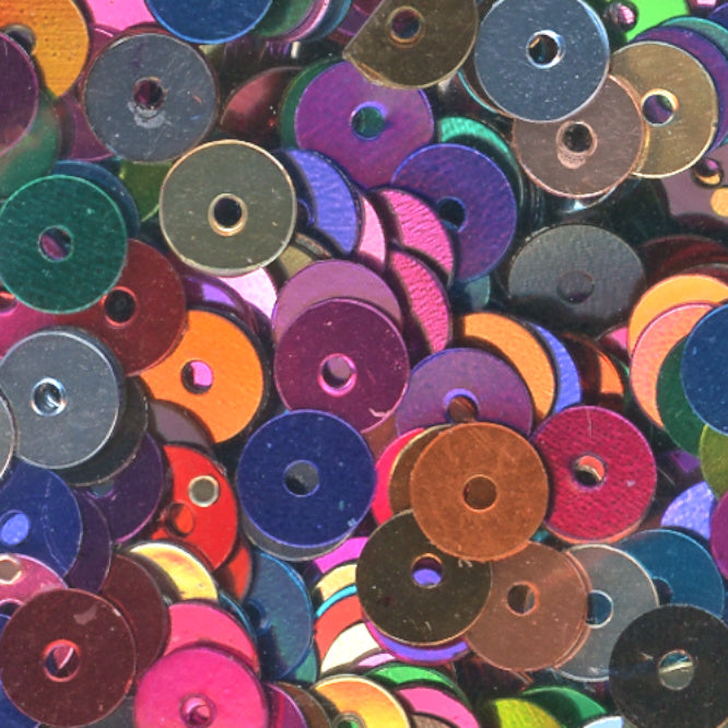6mm Flat Metallic Mixed Colors 100 grams