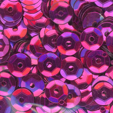 6mm Slightly Cupped Metallic Dark Fuchsia