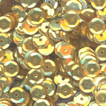 6mm Slightly Cupped Metallic Gold