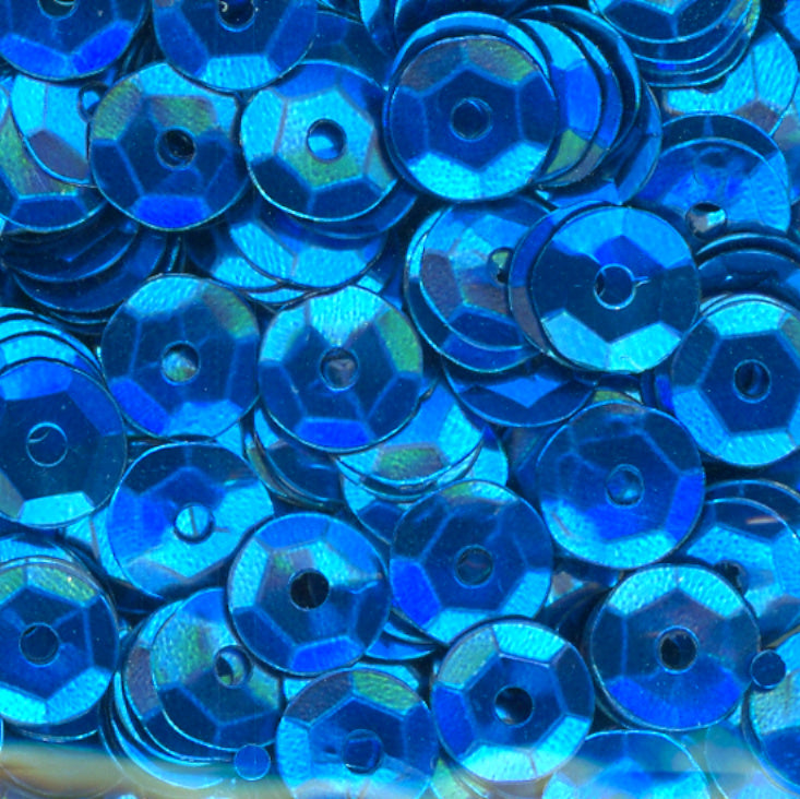 6mm Slightly Cupped Metallic Dark Blue