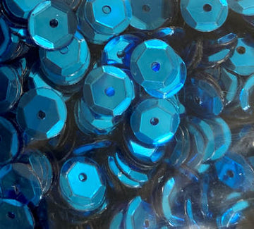 6mm Slightly Cupped Metallic Blue Bell 100 grams