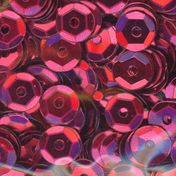 8mm Slightly Cupped Metallic Rose Red