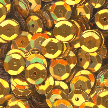 8mm Slightly Cupped Metallic Bright Gold