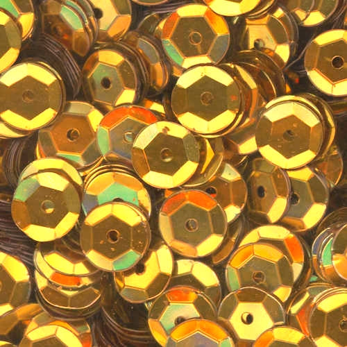 8mm Slightly Cupped Metallic Bright Gold