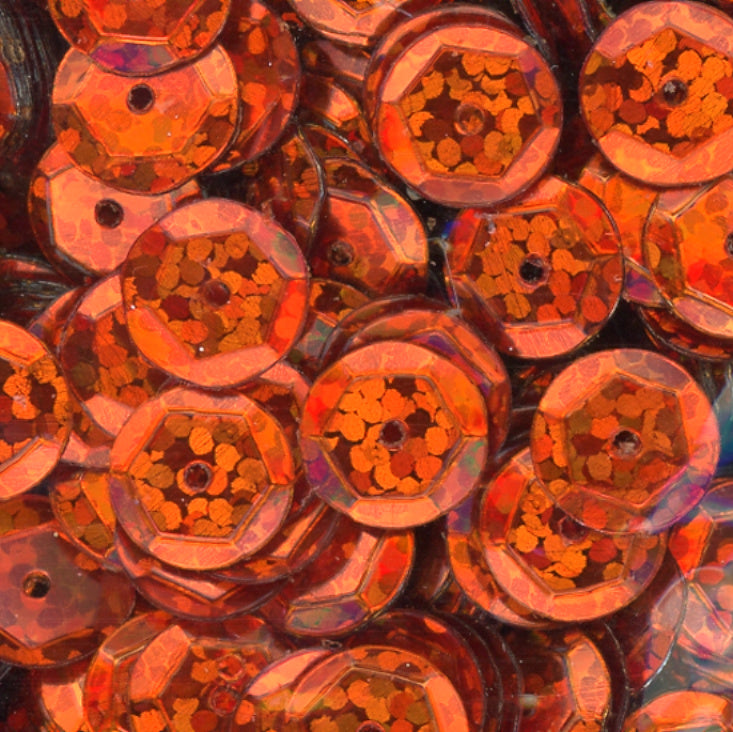 8mm Slightly Cupped Hologram Orange