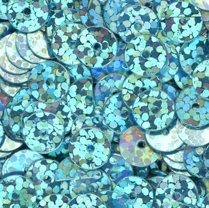 8mm Flat Hologram Aquamarine