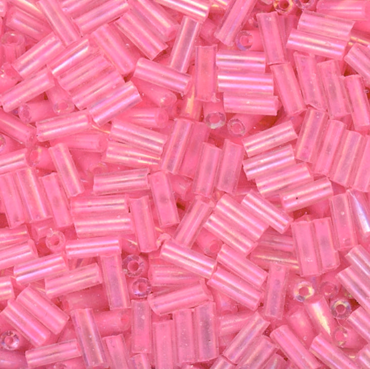 4.5mm Bugle Iridescent Dark Pink
