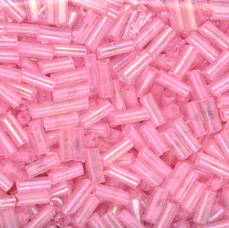 4.5mm Bugle Iridescent Pink Flamingo
