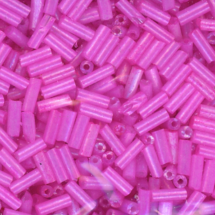 4.5mm Bugle Ceylon Hot Pink 100 Grams